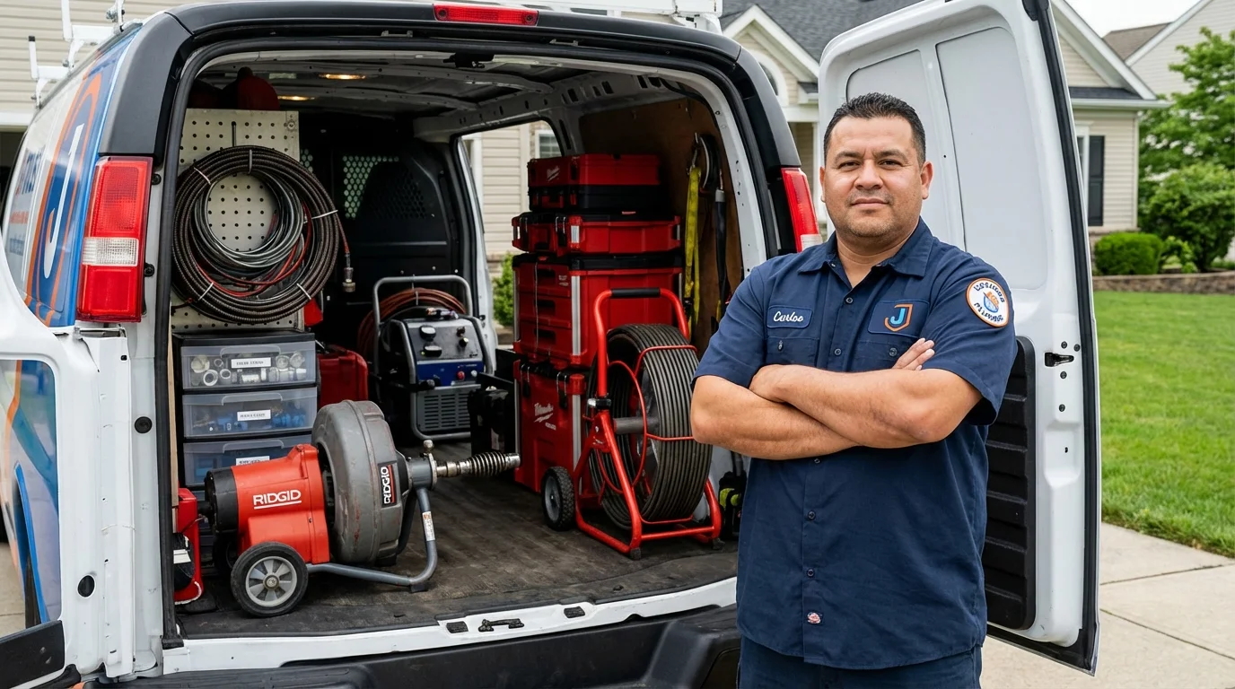 Professional drain cleaning equipment and Johns Plumbing LLC plumber in Magee