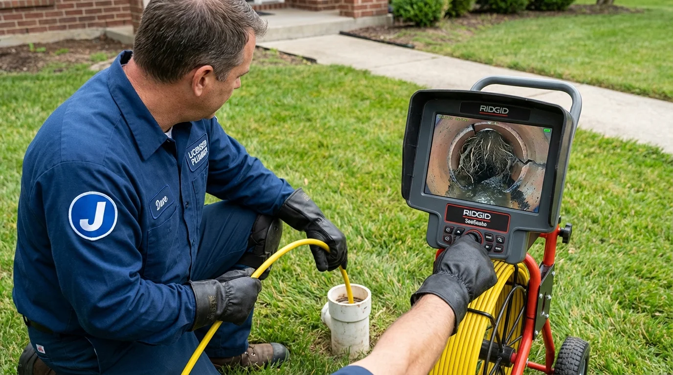Sewer camera inspection being performed by Johns Plumbing LLC in Magee